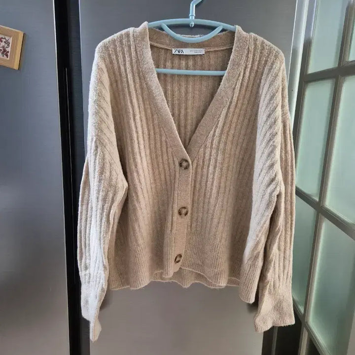 [BUNJANG] ZARA Ribbed V-Neck Cardigan / 자라(ZARA) 골지 브이넥 가디건