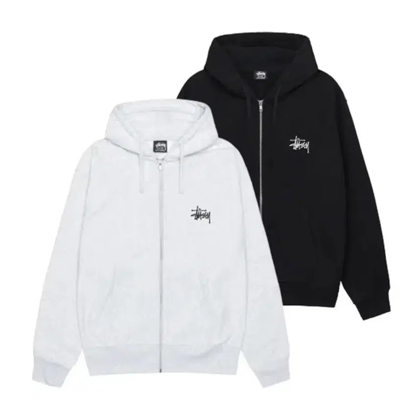 [SOLD OUT] 스투시 베이직 후드집업 블랙/멜란지