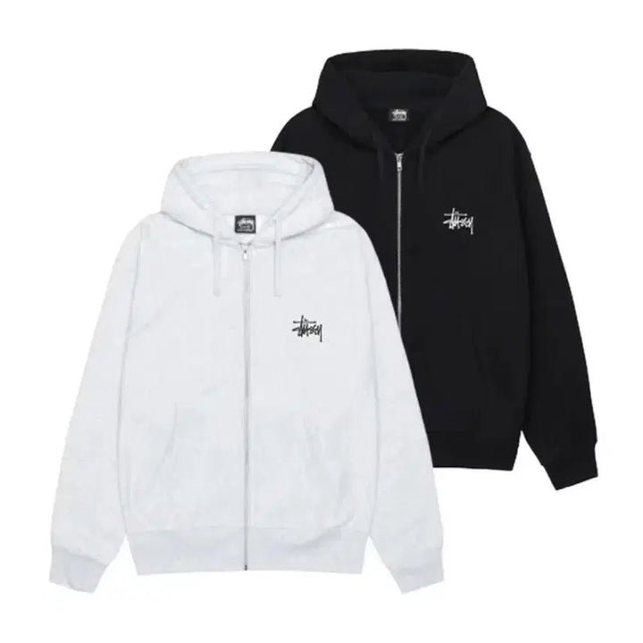 [SOLD OUT] 스투시 베이직 후드집업 블랙/멜란지