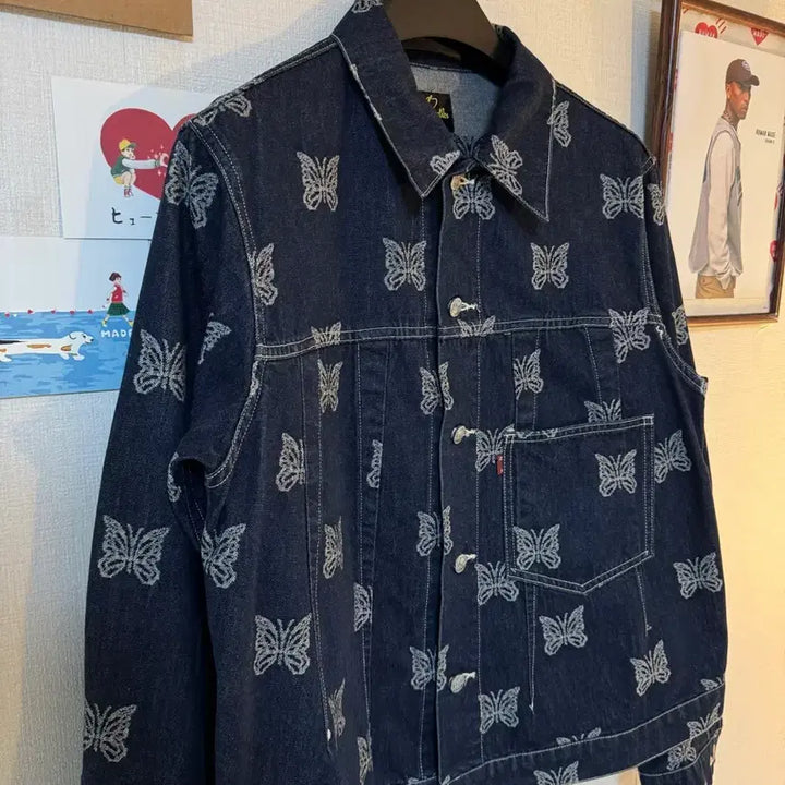 [BUNJANG] Needles Papillon Denim Jacket Navy / [S]니들스 빠삐용 데님 자켓 네이비