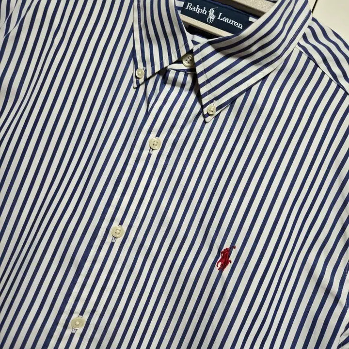 [SOLD OUT] 폴로 랄프로렌 남성 정품 블루 스트라이프 반팔 셔츠