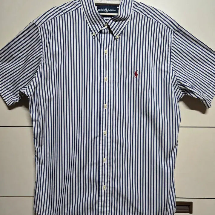 [SOLD OUT] 폴로 랄프로렌 남성 정품 블루 스트라이프 반팔 셔츠