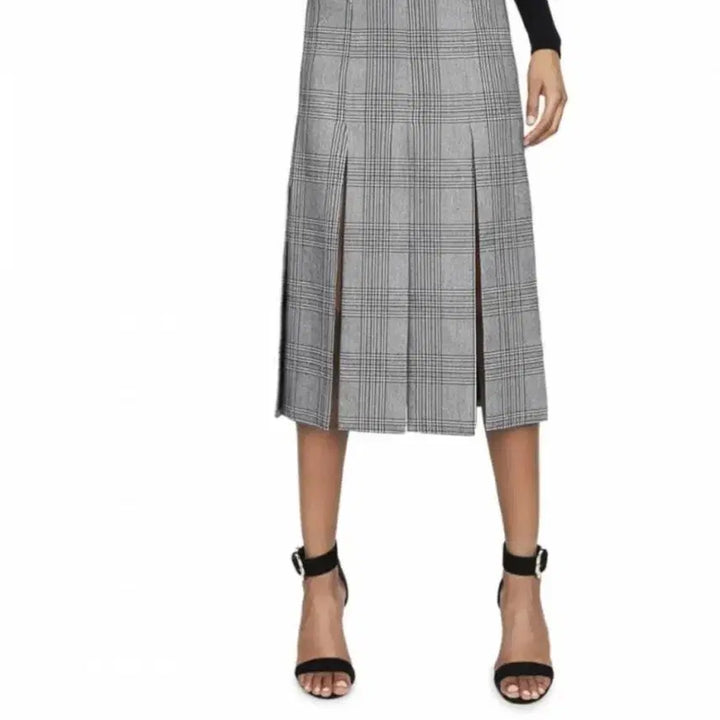 [BUNJANG] Maje Check Slit Midi Skirt / 마쥬 (maje)체크 트임 스커트