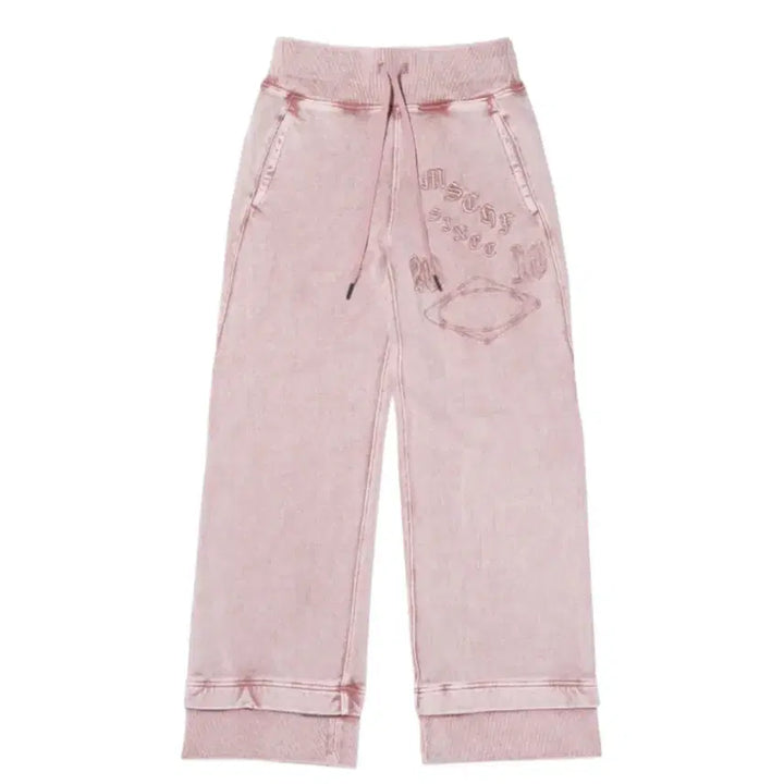 [BUNJANG] Mischief Bending Sweatpants Washed Pink Brown M / 미스치프 밴딩 스웨트팬츠 워시드 핑크 브라운 M