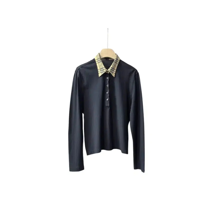 [BUNJANG] Burberry Check Collar Polo Shirt / 버버리 체크카라 폴로 티셔츠