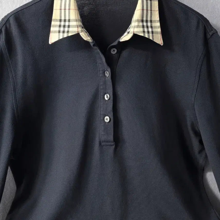 [BUNJANG] Burberry Check Collar Polo Shirt / 버버리 체크카라 폴로 티셔츠