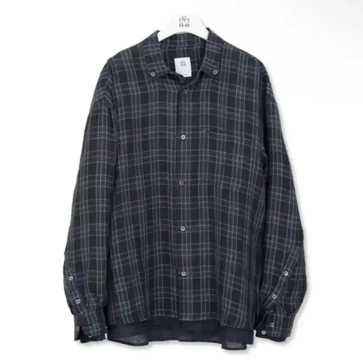 [SOLD OUT] 3) 폴리테루 레이어드 체크셔츠 린넨 네이비