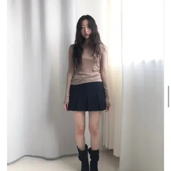 [BUNJANG] Zigzag Green C Mini Pleated Skirt / 지그재그 그린씨 미니 플리츠스커트