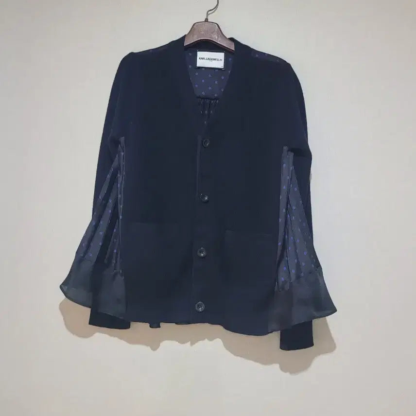 [BUNJANG] Karl Lagerfeld Black Cardigan Blouse / 칼 라거펠트 가디건 블라우스 블랙