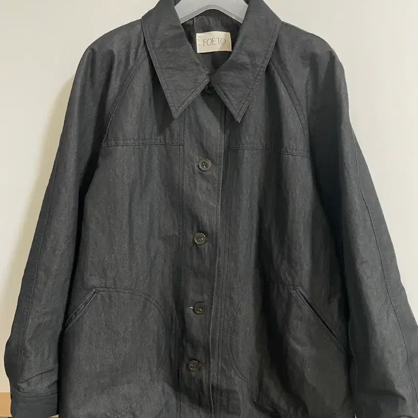 [BUNJANG] Poet Deep Blue Denim Half Coat / 포에토 하프 코트 딥블루 데님 Granger half coat (deep