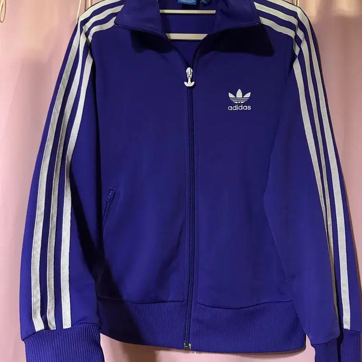 [BUNJANG] Adidas Firebird Purple Track Top / 아디다스져지 아디다스 파이어버드 보라 퍼플 화이트 트랙탑 불꽃 집업