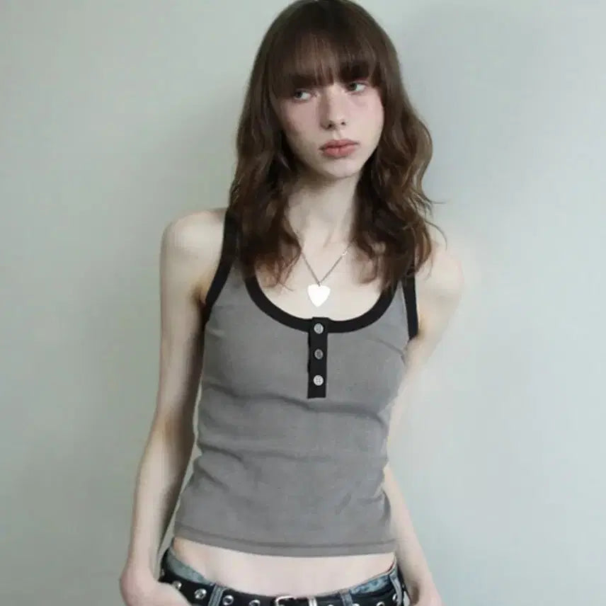 [BUNJANG] Agamos Tank Top Washed Brown / 아가모스 탱크탑 워시드 브라운