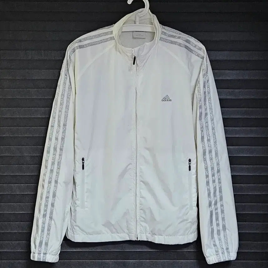 [BUNJANG] Adidas White Silver Track Top Jacket / 100 아디다스 흰은 실버 화이트 바람막이 트랙탑 져지