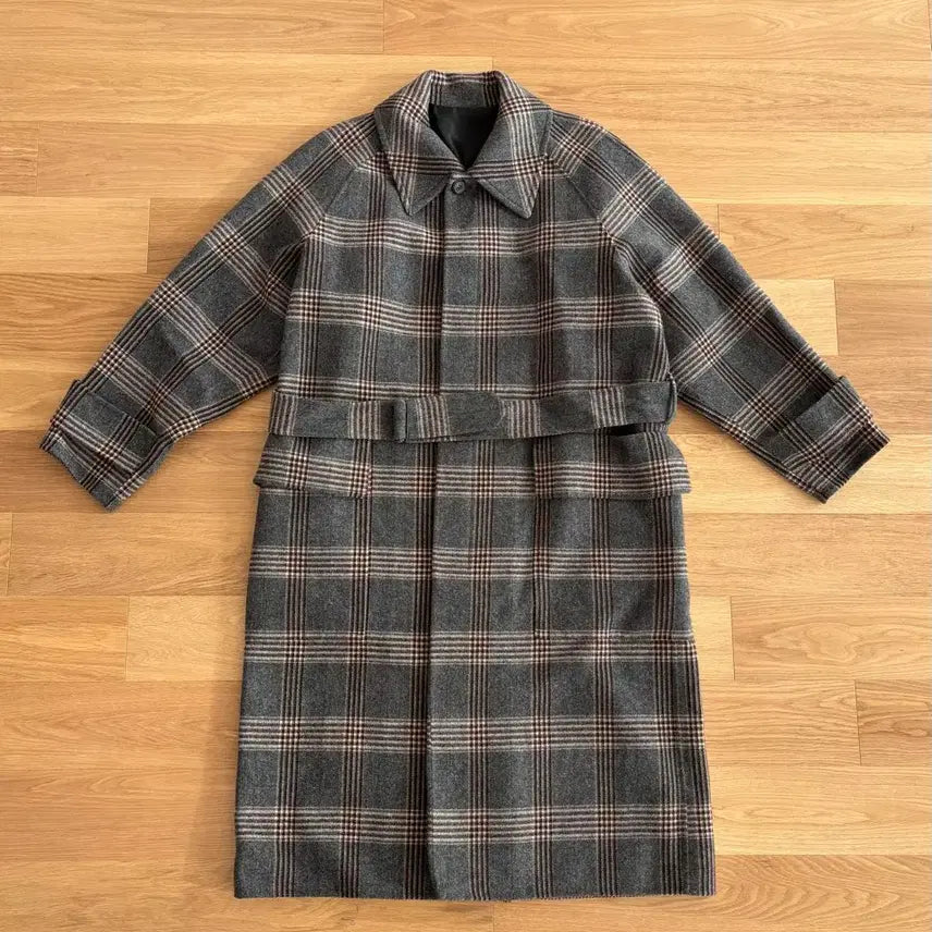 [BUNJANG] Solid Homme Check Balmacaan Coat / 솔리드옴므 체크 발마칸 코트 50(105)