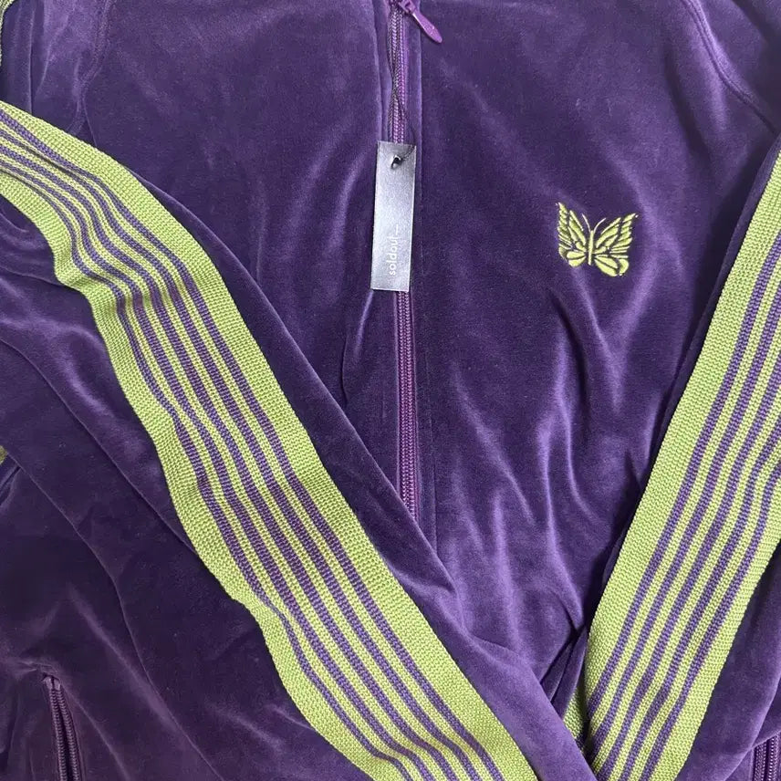 [BUNJANG] Needles Purple Velvet Track Jacket / 니들스 립칼라 벨벳 트랙 재킷 퍼플