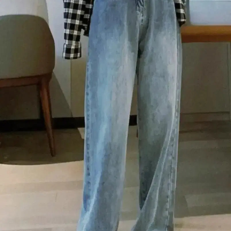 [BUNJANG] Washed Wide Denim Jeans (Size 29-30) / 새상품 워싱 와이드 데님 청바지 29-30