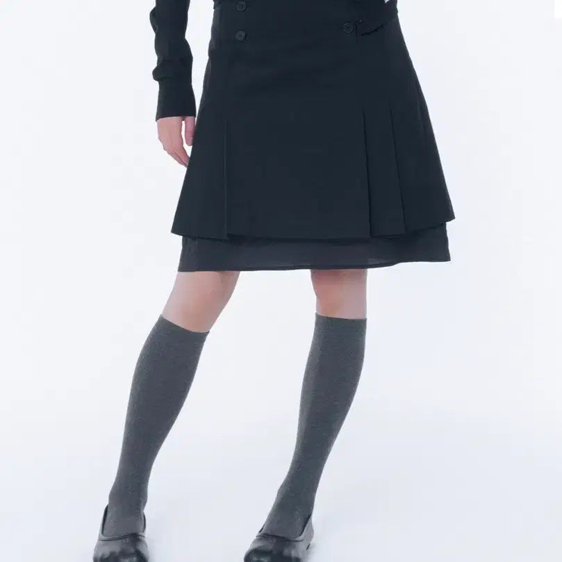 [BUNJANG] MICHAA Layered Pleats Midi Skirt Black / 미세키서울 Layered pleats midi skirt BLACK 1