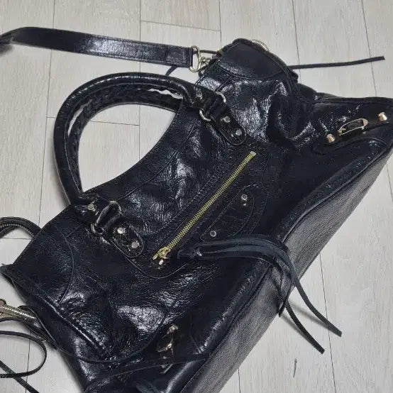 [BUNJANG] Bal* St. Black Motorbag Shoulder Bag / 발* st 블랙 모터백 숄더백