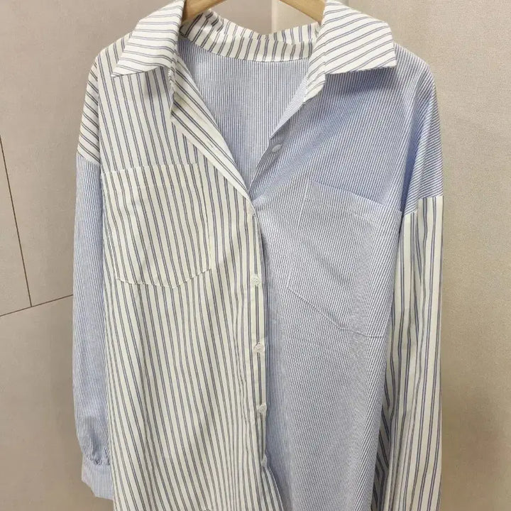 [BUNJANG] Two-Tone Striped Shirt / 투톤 스트라이프 셔츠