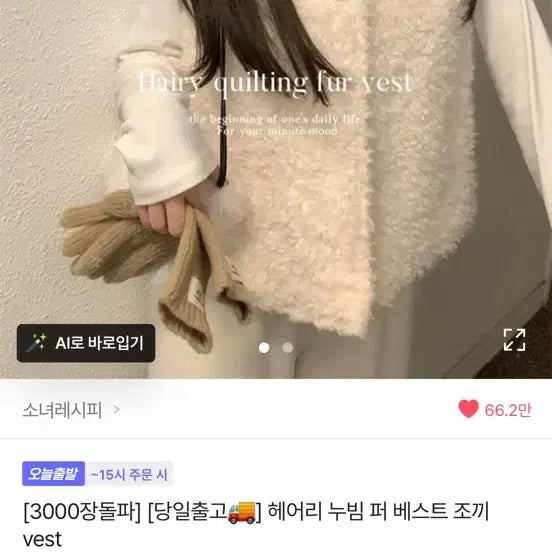 [BUNJANG] Fur Vest for Women / 퍼 베스트 조끼 /여리여리