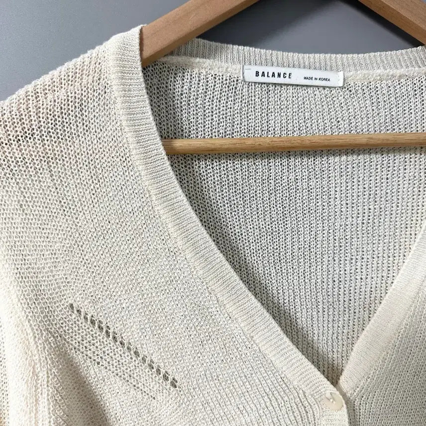 [BUNJANG] BALANCE Ivory Knit Cardigan / BALANCE 아이보리 니트 간절기 여름 봄 가디건