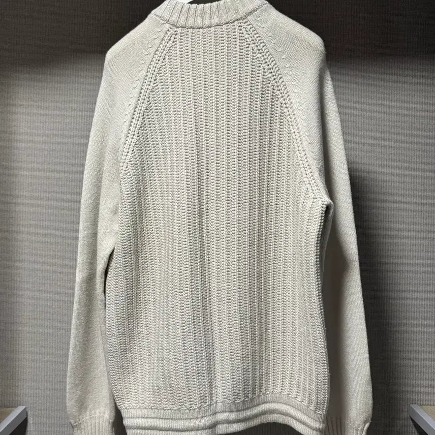 [BUNJANG] Hermes Cable Knit Sweater White L / 에르메스 울 긴팔 케이블 니트 화이트 L