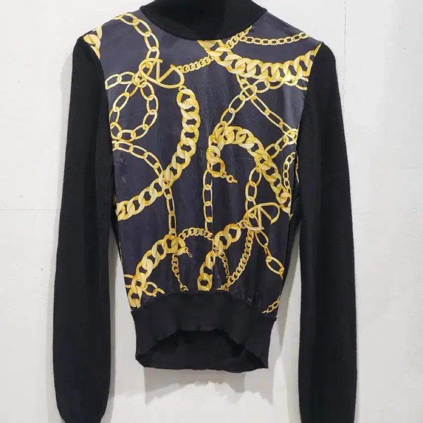 [BUNJANG] Valentino Roma Chain Pattern Turtleneck Knit / 발렌티노 로마 체인 패턴 터틀넥 니트 44 정품