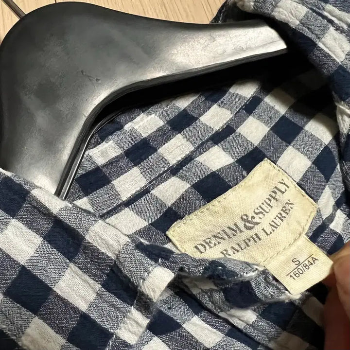 [BUNJANG] Ralph Lauren Denim &amp; Supply Gingham Check Jumpsuit / 랄프로렌 데님앤서플라이 아사면 깅엄체크 점프수트 네이비휴가룩긴팔셔츠반바지