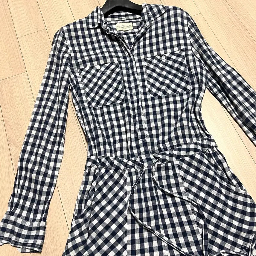 [BUNJANG] Ralph Lauren Denim &amp; Supply Gingham Check Jumpsuit / 랄프로렌 데님앤서플라이 아사면 깅엄체크 점프수트 네이비휴가룩긴팔셔츠반바지