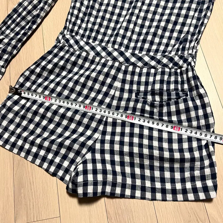 [BUNJANG] Ralph Lauren Denim &amp; Supply Gingham Check Jumpsuit / 랄프로렌 데님앤서플라이 아사면 깅엄체크 점프수트 네이비휴가룩긴팔셔츠반바지