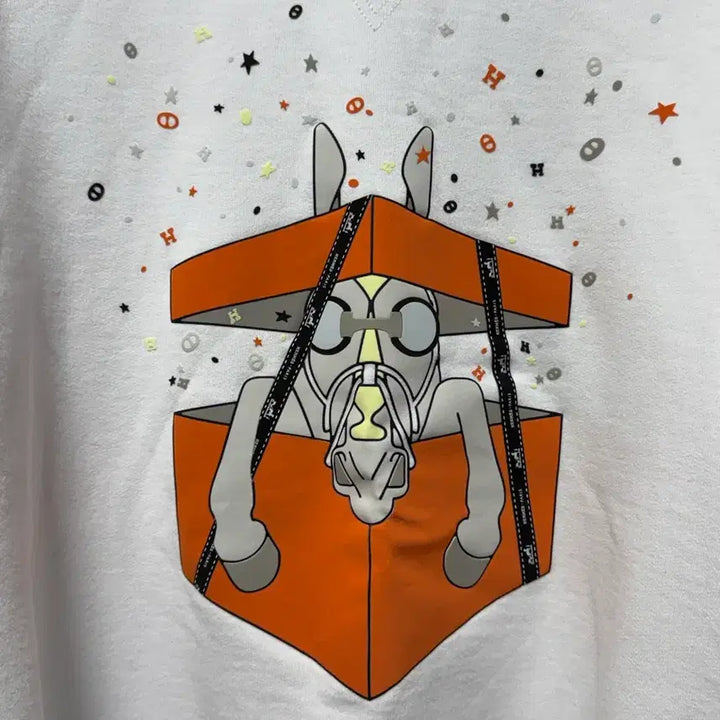 [BUNJANG] Hermes Surprise Box Sweatshirt White / 에르메스 서프라이즈 박스 맨투맨 화이트