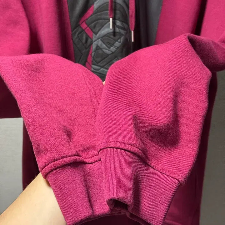 [BUNJANG] Hermes Leather Patch Hoodie Purple M / 에르메스 가죽패티 후드티 자주색 M