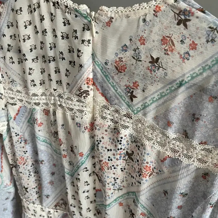 [SOLD OUT] 써스데이아일랜드 반다나 믹스패턴 쉬폰 맥시 원피스 s사이즈