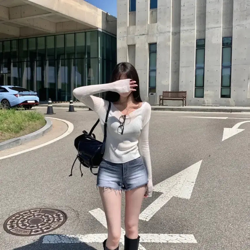 [BUNJANG] Blurfit Washed Denim Shorts / 블러핏 오브제 워싱 데님 숏팬츠 청반바지 s