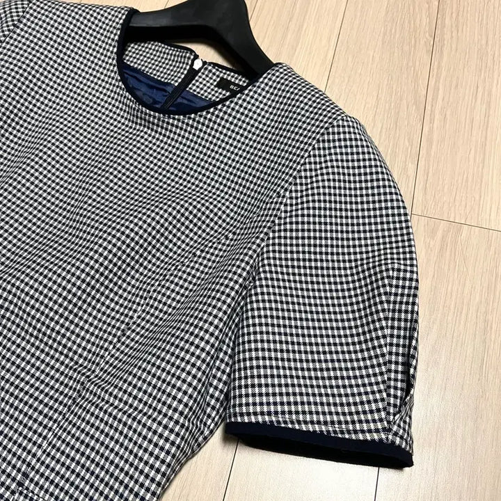 [BUNJANG] Beanpole Gingham Check Puff Sleeve Dress / 빈폴 반팔 퍼프 소매 깅엄체크 원피스 하객룩 소개팅룩 나들이룩 여행룩