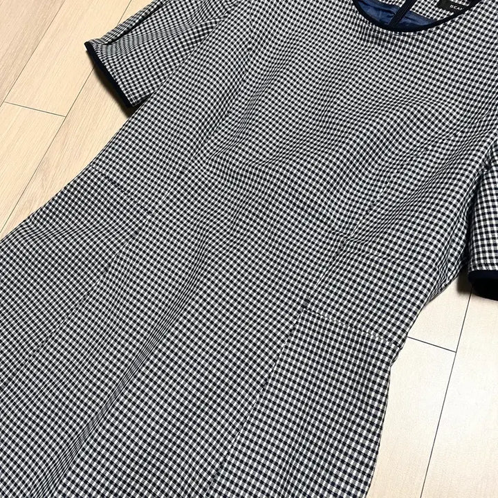 [BUNJANG] Beanpole Gingham Check Puff Sleeve Dress / 빈폴 반팔 퍼프 소매 깅엄체크 원피스 하객룩 소개팅룩 나들이룩 여행룩