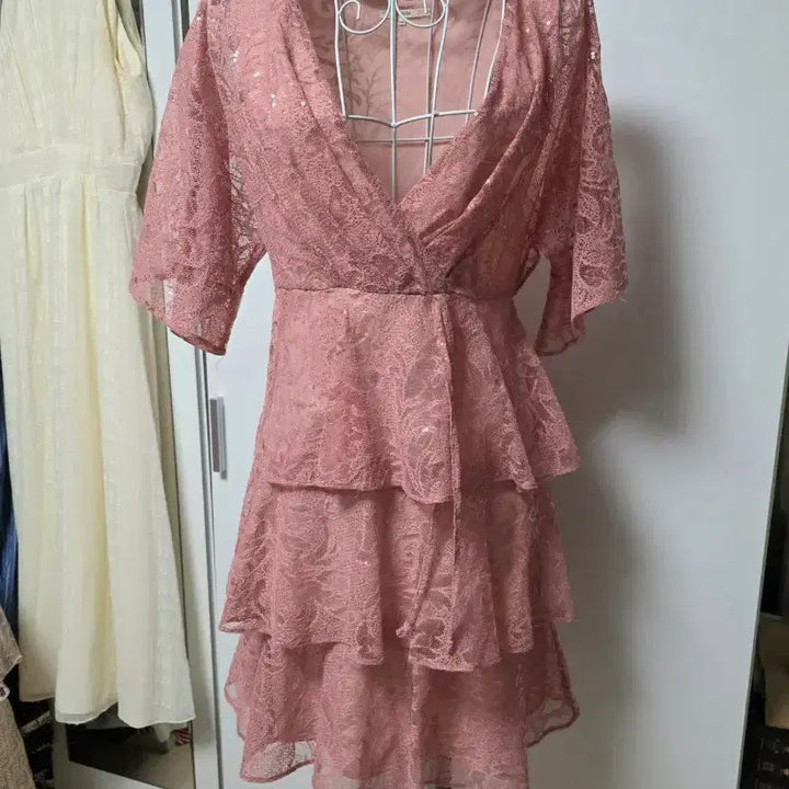 [SOLD OUT] Tularosa 툴라로사 핑크 베이비돌 하이웨스트 원피스