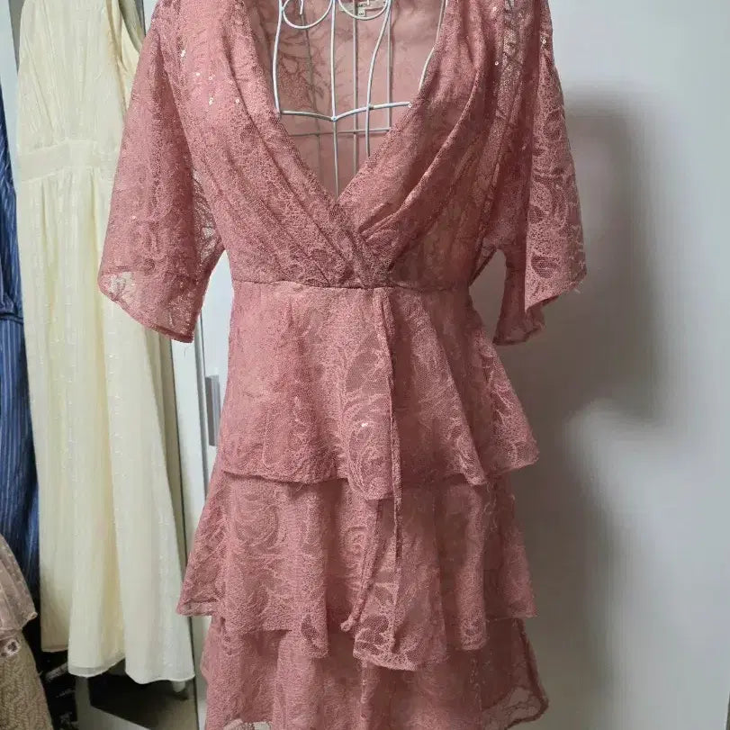 [SOLD OUT] Tularosa 툴라로사 핑크 베이비돌 하이웨스트 원피스