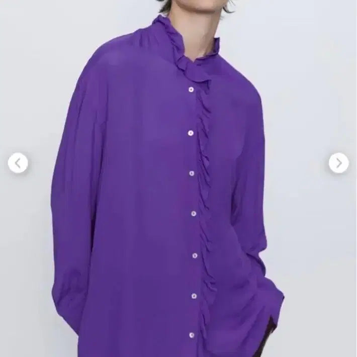 [BUNJANG] ZARA Ruffle Flowy Blouse Oversized L / 자라ZARA 러플 플로위 블라우스 오버핏 L사이즈 77~88 새제품