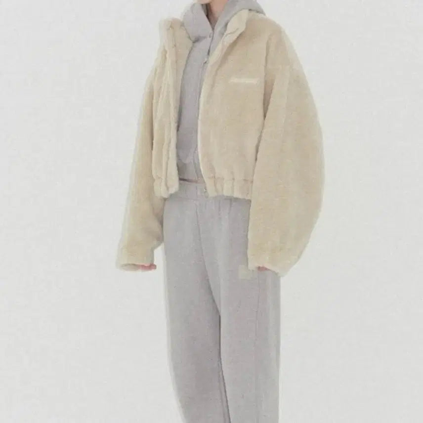 [BUNJANG] TheBarnett Crop Eco Shearling Jacket / 더바넷 크롭 에코 시어링 자켓
