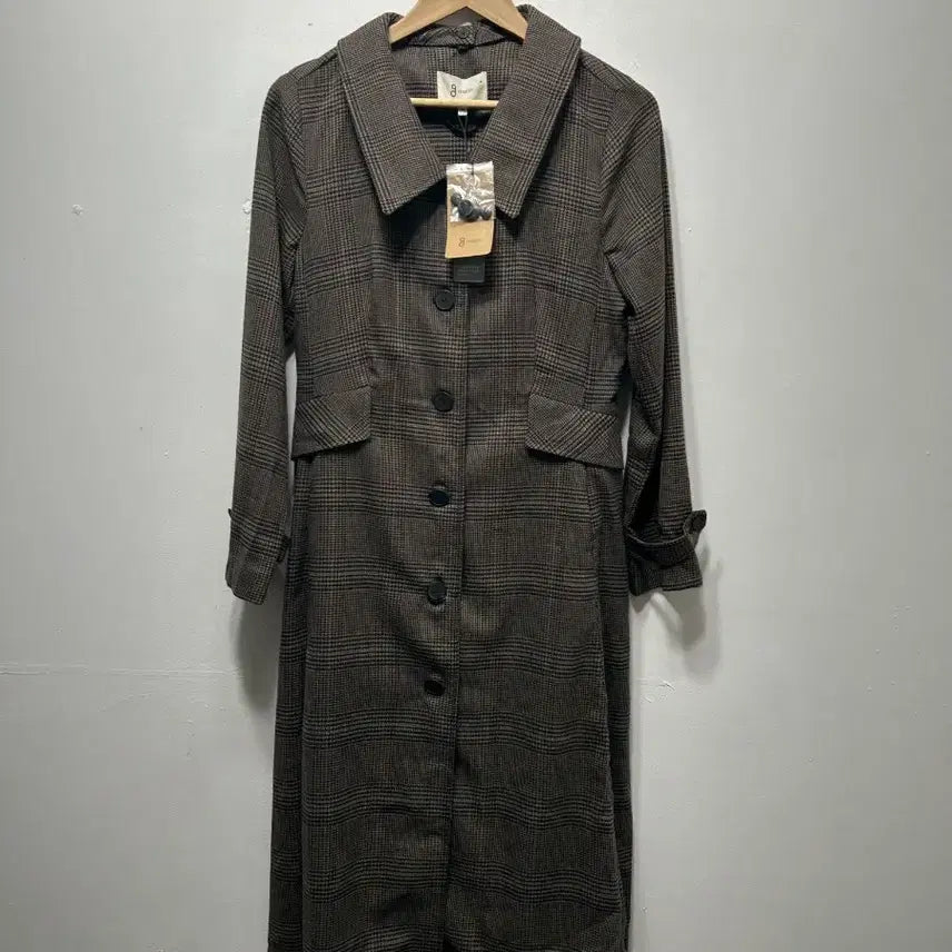 [BUNJANG] Studio Check Long Coat F / studio  체크 롱 코트 새상품 F