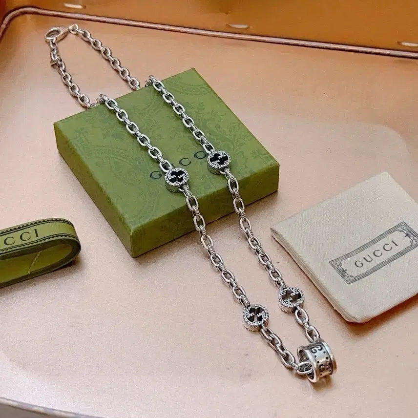 [BUNJANG] Gucci Interlocking G Silver Necklace / 구찌 인터로킹 G 실버 목걸이