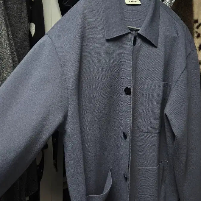 [SOLD OUT] 산드로 블루 포켓 셔츠 자켓 XL (새상품급)