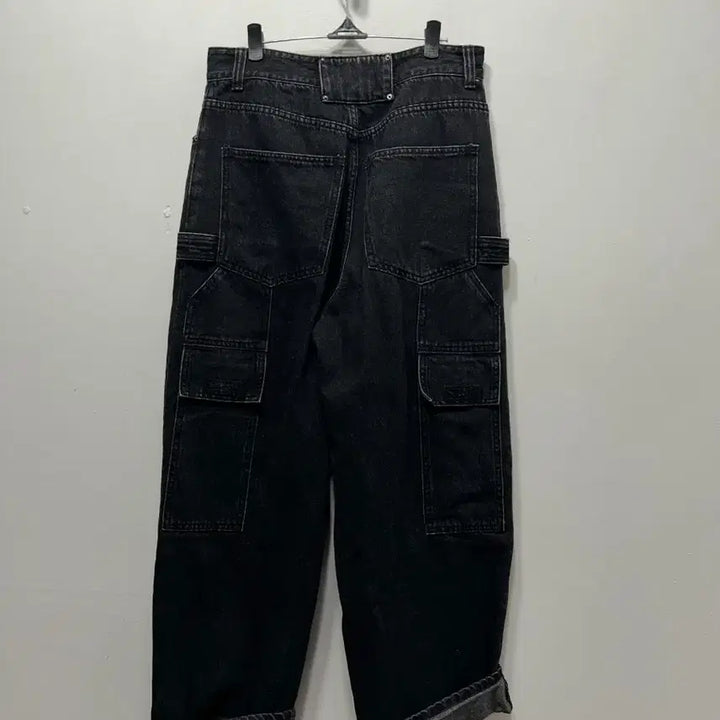 [BUNJANG] MAISON MINED Black Denim Cargo Wide Pants / MAISON MINED 블랙 데님 카고 와이드 팬츠 46