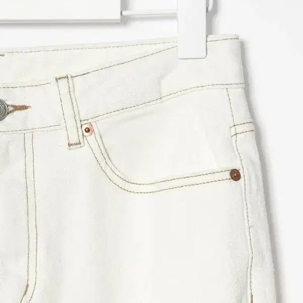 [BUNJANG] 8SECONDS Ivory Stitch Straight Pants / 에잇세컨즈(8SECONDS) 아이보리 스티치 스트레이트 팬츠