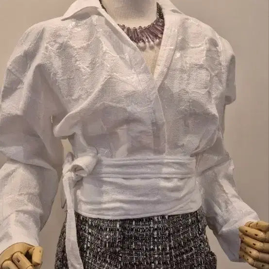 [BUNJANG] IRO Jacquard White Wrap Jacket / 이로  36  쟈가드  화이트 랩자켓  새상품