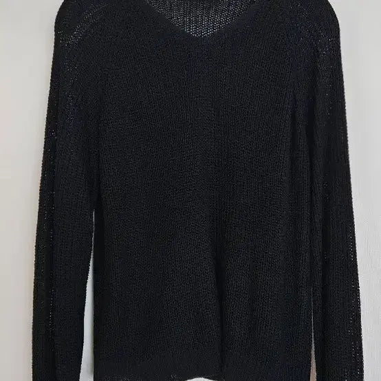 [BUNJANG] See-Through Knit Top Set / 시스루 긴팔 니트 블랙/베이지/아이보리 3종세트