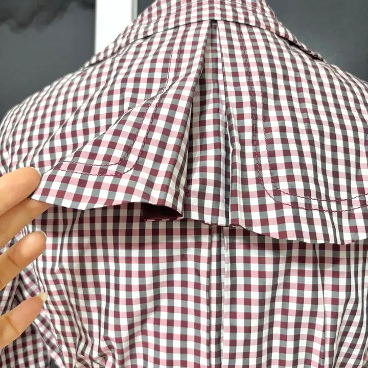 [BUNJANG] Satin Check Trench Coat - M Size / 샤틴ㅡ 잔체크 트렌치 코트 M 새거수준