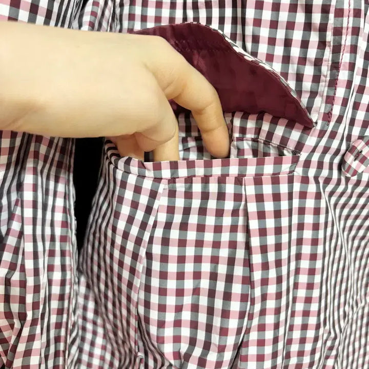 [BUNJANG] Satin Check Trench Coat - M Size / 샤틴ㅡ 잔체크 트렌치 코트 M 새거수준