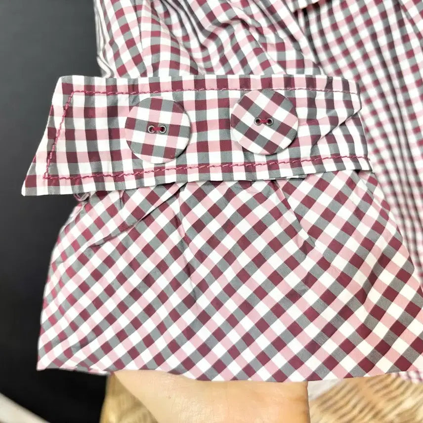 [BUNJANG] Satin Check Trench Coat - M Size / 샤틴ㅡ 잔체크 트렌치 코트 M 새거수준